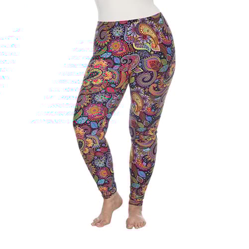 Plus Size White Mark Printed Leggings