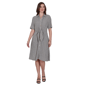 Petite Ruby Rd. Tropical Noir Stripe Knot Front Shirtdress - image 1