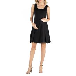 Womens 24/7 Comfort Apparel Solid Maternity Fit and Flare Dress