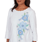 Womens Alfred Dunner Caribbean Blues Dragonfly Floral Blouse - image 5