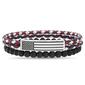 Mens Creed Two-Tone American Flag ID Braided & Bead Bracelet Set - image 1