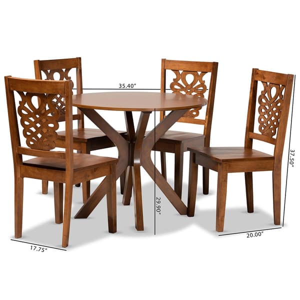 Baxton Studio Liese Walnut Brown Finished Wood 5pc. Dining Set
