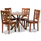 Baxton Studio Liese Walnut Brown Finished Wood 5pc. Dining Set - image 9