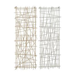 Set of 2 9th & Pike&#40;R&#41; Crosshatched Abstract Art Wall Panels