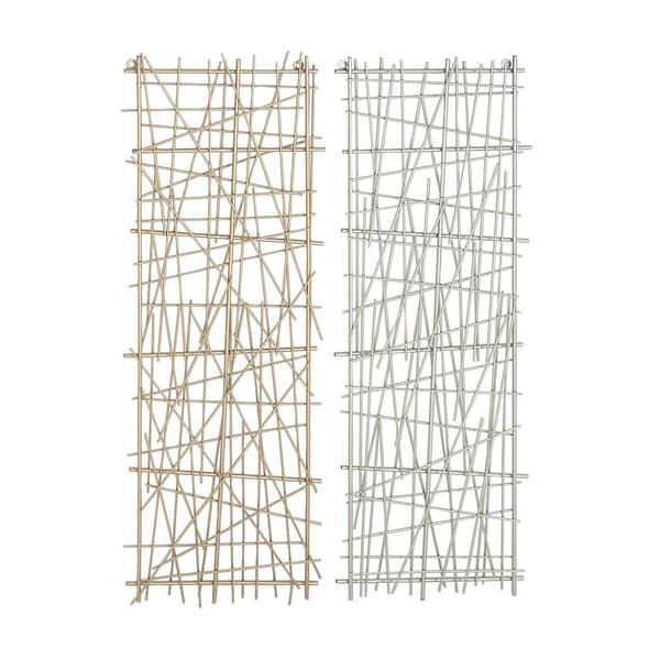 Set of 2 9th & Pike&#40;R&#41; Crosshatched Abstract Art Wall Panels - image 