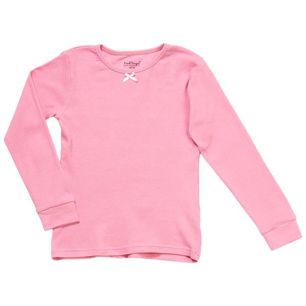Girls (7-16) Pink Angel Long Sleeve Basic Thermal - image 