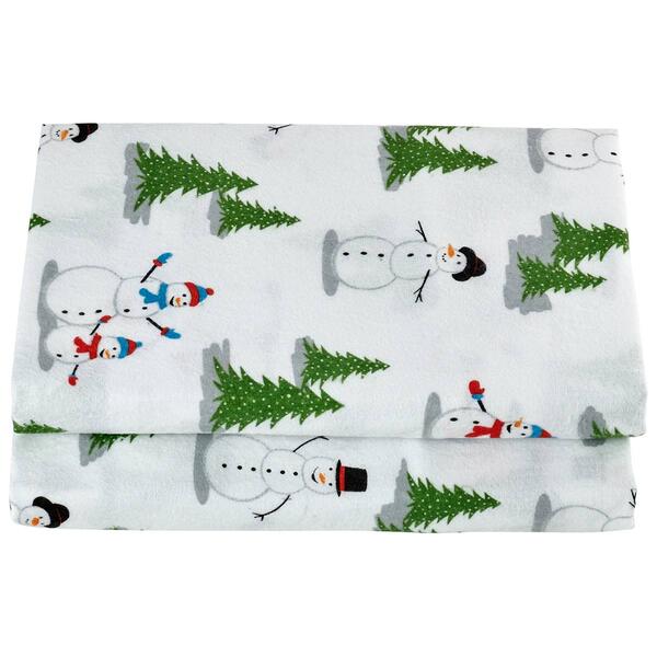 Ashley Cooper&#40;tm&#41; Snowman Greeting Flannel Sheet Set - image 