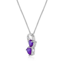 Gemminded Sterling Silver 5mm Heart Created Amethyst Pendant