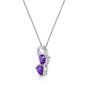 Gemminded Sterling Silver 5mm Heart Created Amethyst Pendant - image 2
