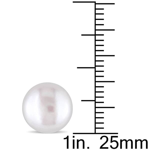Gemstone Classics™ 10ctw. Freshwater Button White Pearl Earrings
