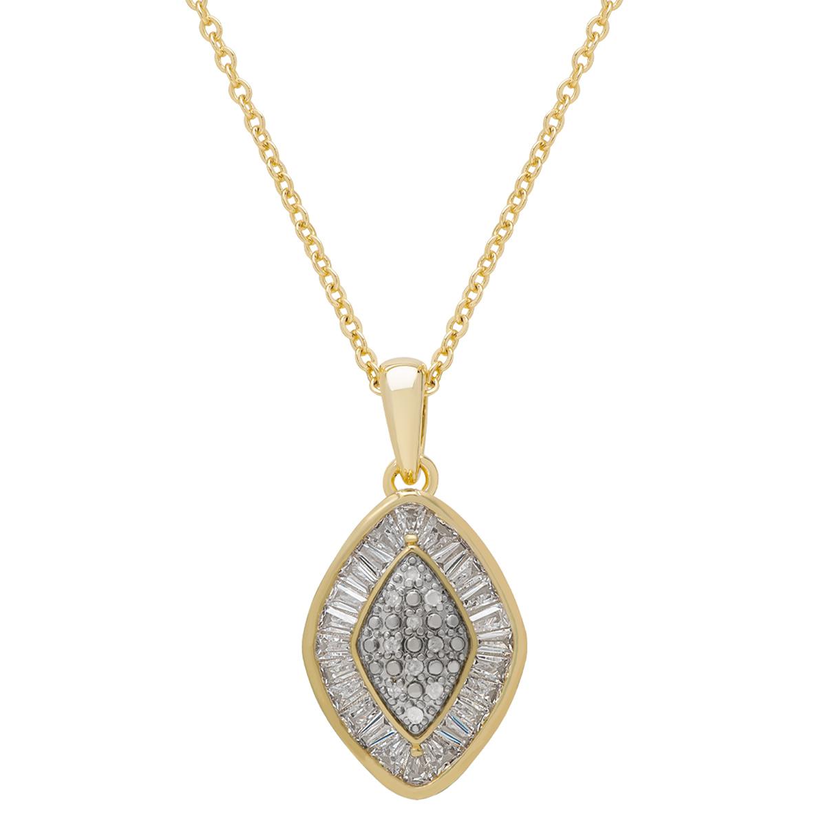 Gianni Argento Gold Plated and Diamond Baguette Marquise...