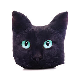 Black Cat Head Shaped Decorative Pillow