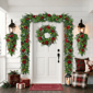 Puleo International 6ft. LED Roses & Pinecoes Adorned Garland - image 2