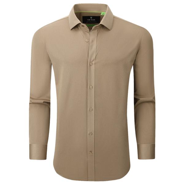 Mens Tom Baine Regular Fit Textured Dress Shirt - Caramel - image 