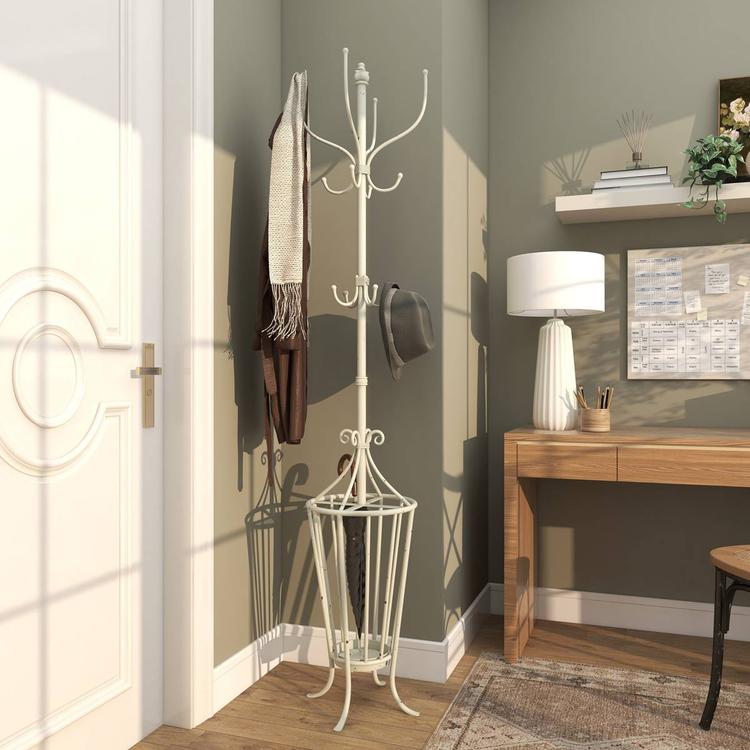 9th & Pike® Farmhouse White Metal Coat Rack