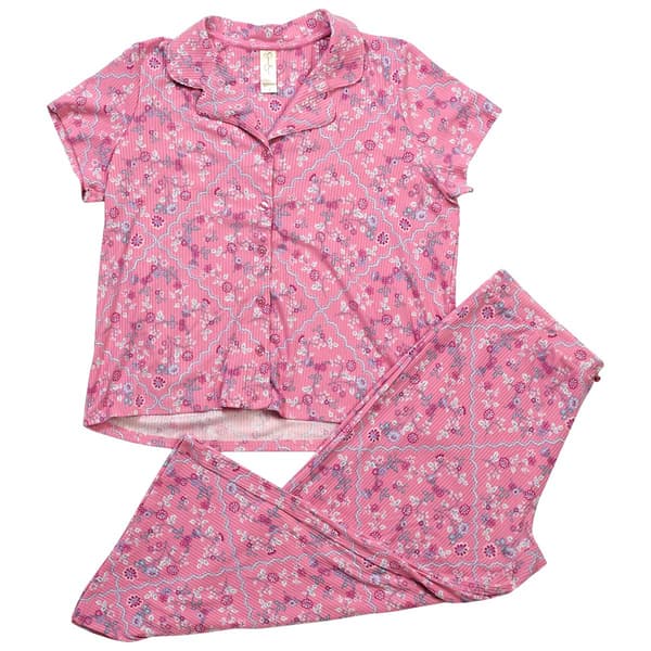 Petite Jessica Simpson® Bandana Flower Capri Pajama Set - image 