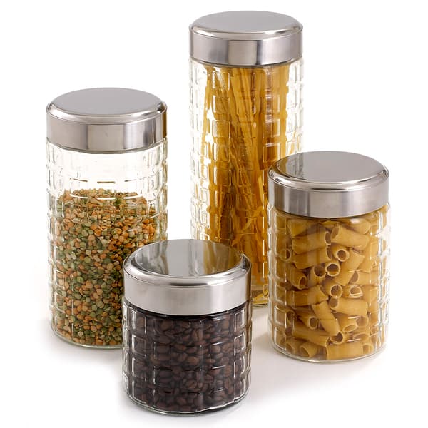 Kitchenworks 4pc. Round Glass Canister Set