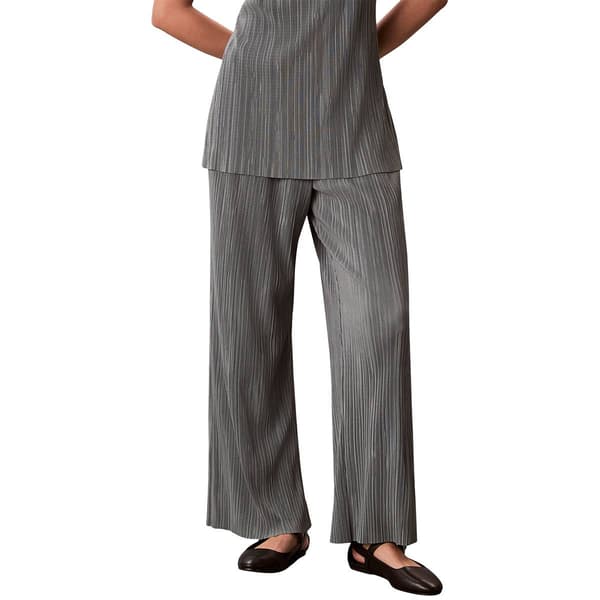 Womens Calvin Klein Pull On Pleated Straight Leg Pants
