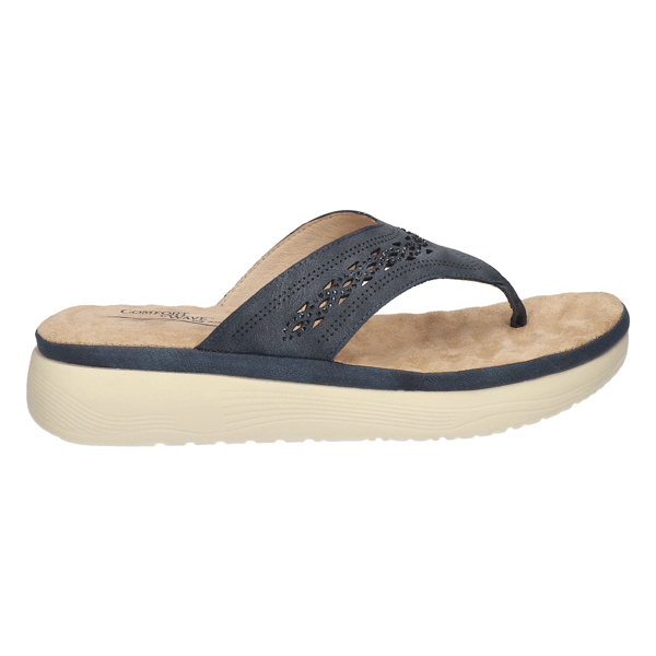 Womens Easy Street Sonny Platform Thong Sandals