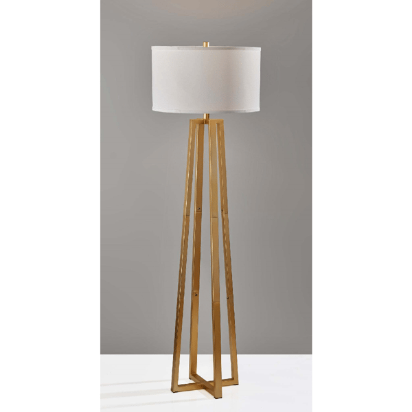 Simplee Adesso Oakley Floor Lamp with White Shade