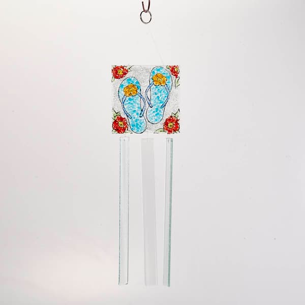 Flip Flop Fused Glass Wind Chime - image 