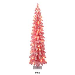 Puleo International 4ft. Incandescent Flocked Alpine Pencil Tree