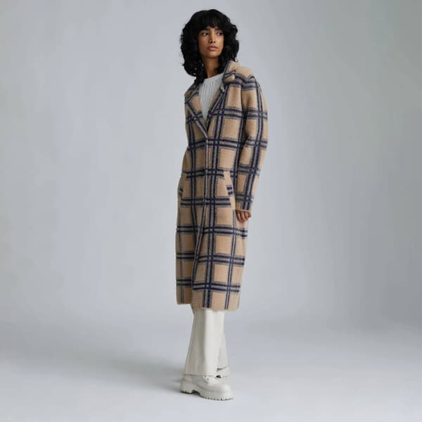 Womens NVLT Single Breasted Plaid Coatigan - image 