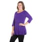 Plus Size 24/7 Comfort Apparel Ruched Sleeve Swing Tunic Top - image 3