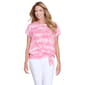 Petite Multiples Short Dolman Sleeve V Neck Chevron Tie Waist Top - image 1