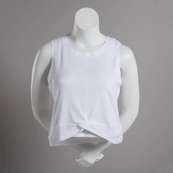 Juniors Plus Derek Heart Twisted Ribbed Tank Top - image 