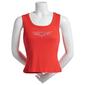 Juniors No Comment High Risk Heart Ribbed Rhinestone Tank Top - image 1