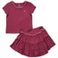 Girls (7-12) RBX 2pc. Short Sleeve Ribbed Top & Skort Set - image 2