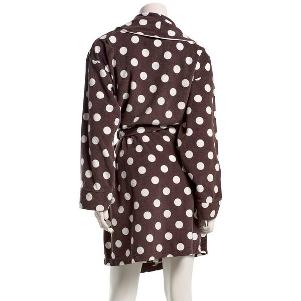 Womens Sincerely Jules Long Sleeve Polka Dot Knit Robe