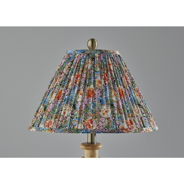 Adesso Faye Tall Table Lamp with Soft Pleated Floral Fabric Shade