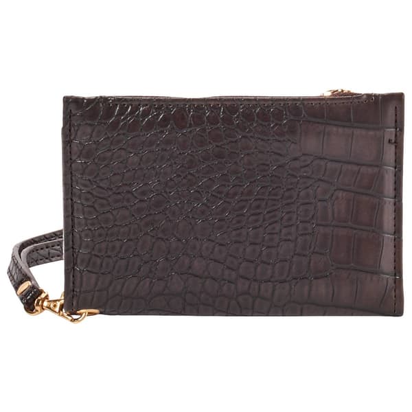 Womens London Fog Crocodile Bi-Fold Wristlet