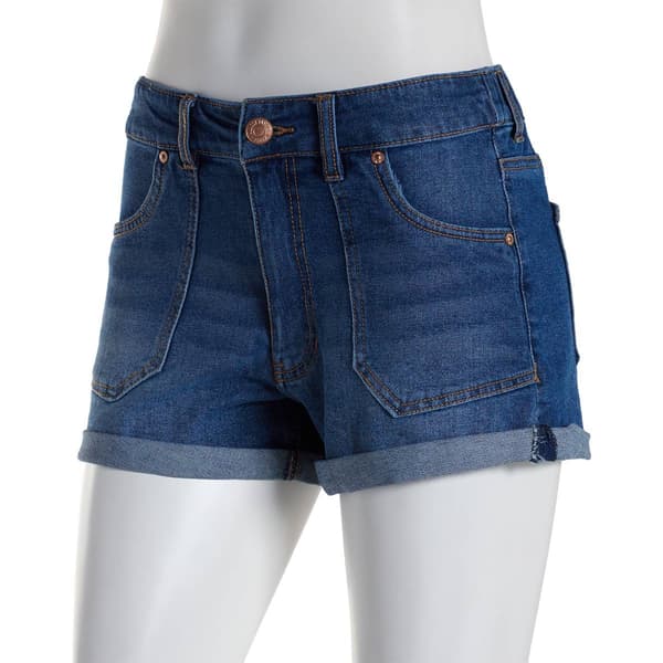 Juniors Almost Famous&#40;tm&#41; Haylee Utility Denim Shorts - image 