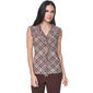 Womens Tommy Hilfiger Sleeveless V Neck Ruffle Front Plaid Top - image 1