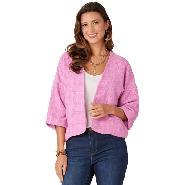 Womens Democracy 3/4 Sleeve Drop Shoulder Crop Bolero Jacket - image 