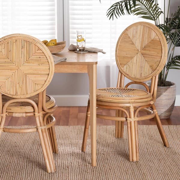 bali & pari Carita Modern Bohemian Natural Rattan Dining Chair