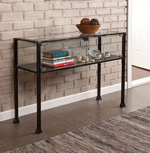 Southern Enterprises Terrarium Display Console Table