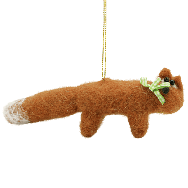 Gallerie II Orange & Green Snow Tipped Fox Christmas Ornament