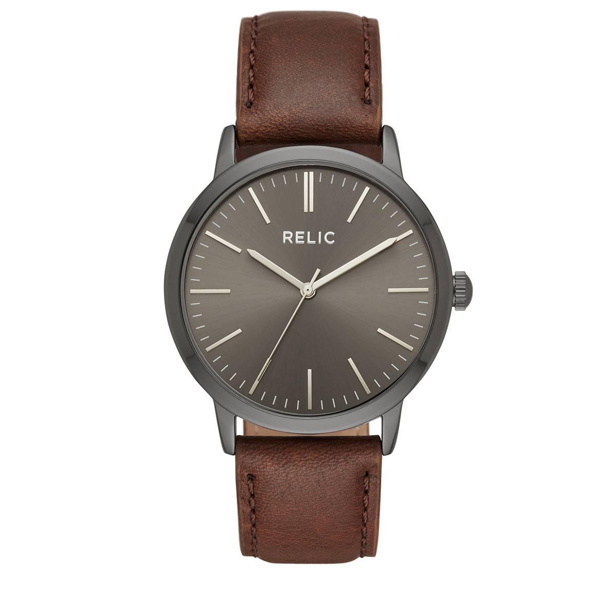 Mens RELIC by Fossil Jeffrey Brown Strap Watch - ZR77300