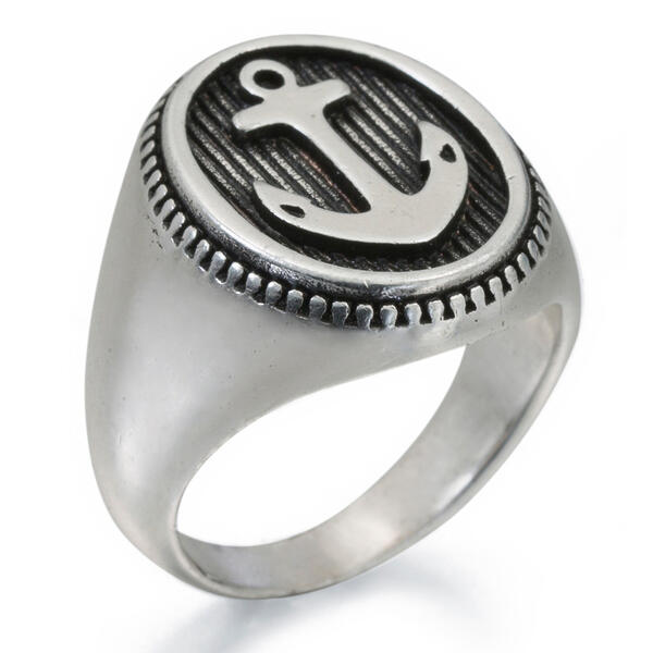 Mens Gentlemans Classics&#40;tm&#41; Stainless Steel Anchor Ring - image 