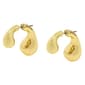 Steve Madden Gold Teardrop Front back Stud Earrings - image 2
