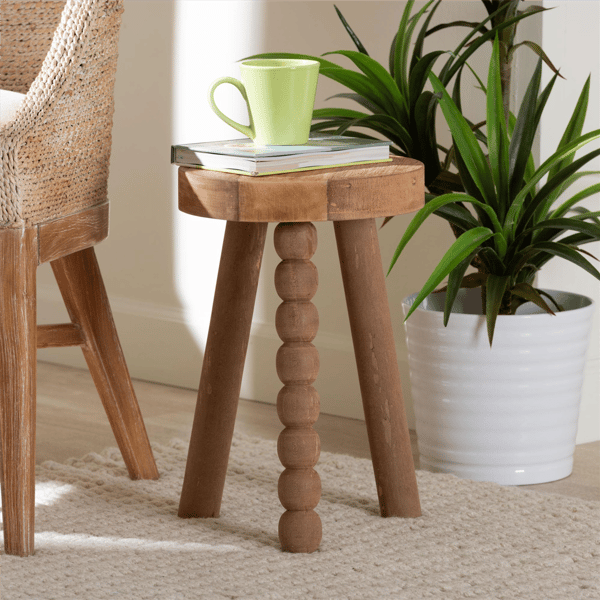 bali & pari Sihu Acacia Wood Multipurpose Accent Stool