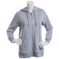 Juniors No Comment Solid Boyfriend Zip Hoodie w/ Kangaroo Pockets - image 1