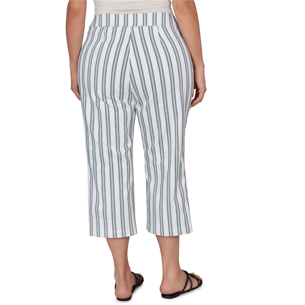 Plus Size Emaline Verde Grove I Stripe Pull On Capris