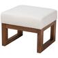 Baxton Studio Yashiya Off-White Boucle Wood Ottoman Footstool - image 1
