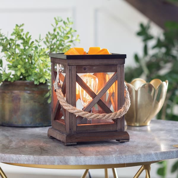Candle Warmers Etc. Wooden Vingtage Bulb Warmer with Rope - image 