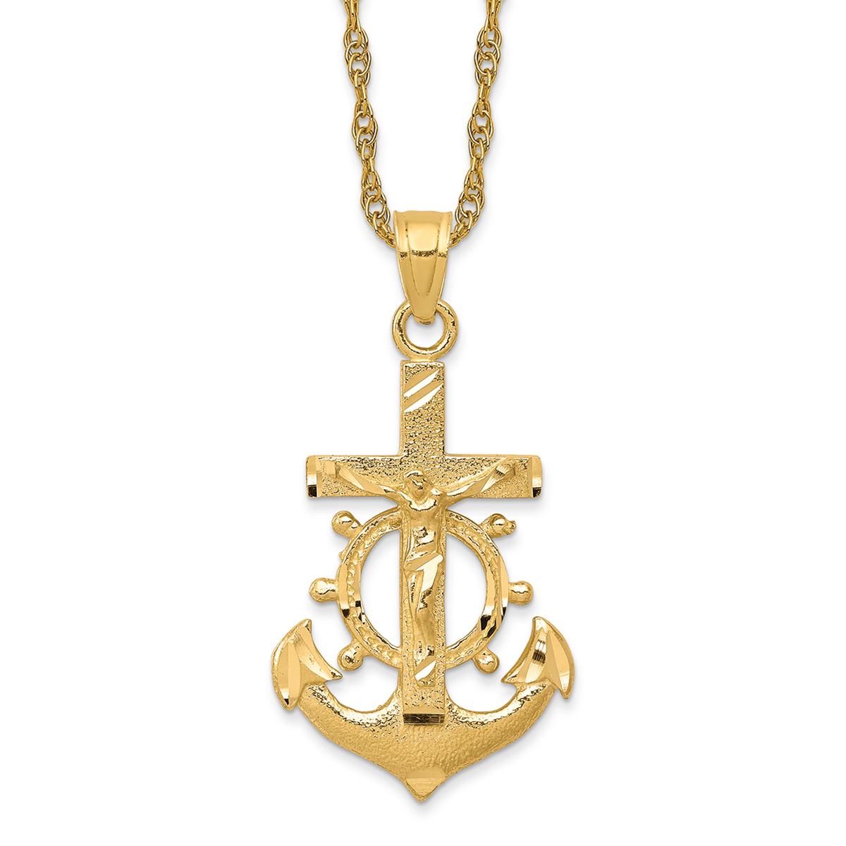 Gold Classics™ 10kt. Yellow Gold Mariner Crucifix Pendant